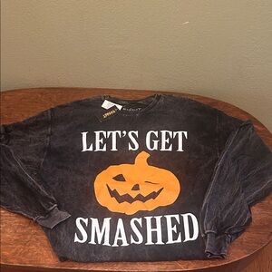 Halloween Long Sleeve Tee - Black and Orange